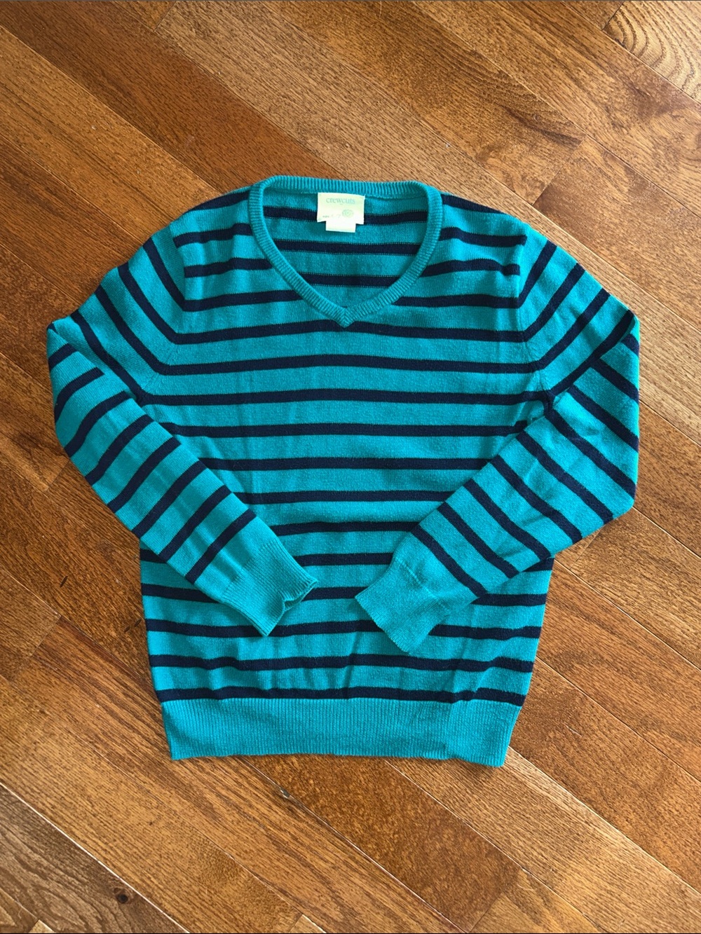 Boys Crewcuts V-Neck Striped Sweater Size 6/7